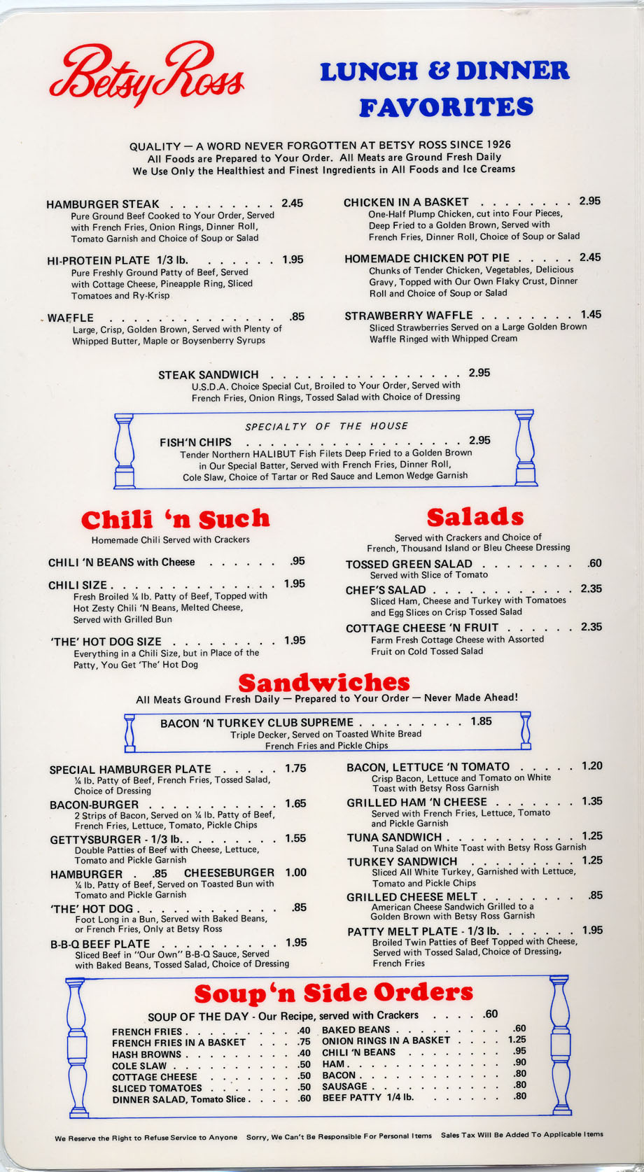 Betsy Ross menu, California. Menus I Love Pinterest